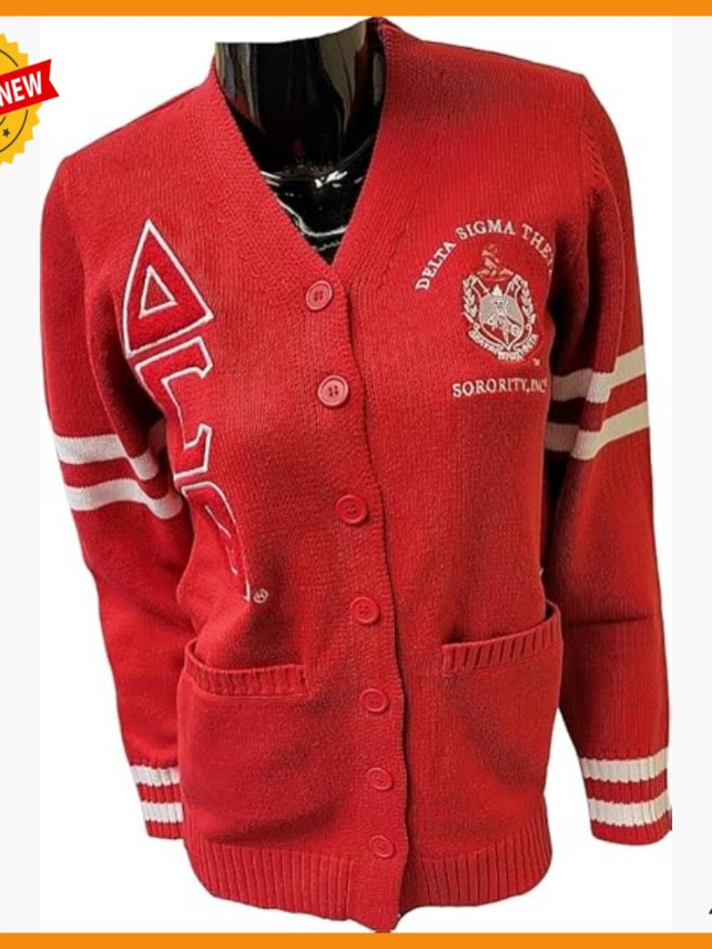 Medium Acrylic Varsity Cardigan with Button Closure Sorority Style